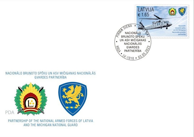 Latvia Lettland 2023 Partnership Of The National Armed Forces Of Latvia And The Michigan National Guard FDC - Image 1