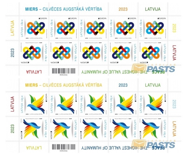 Latvia Lettland Lettonie 2023 Europa CEPT Peace set of 2 sheetlets MNH - Image 1