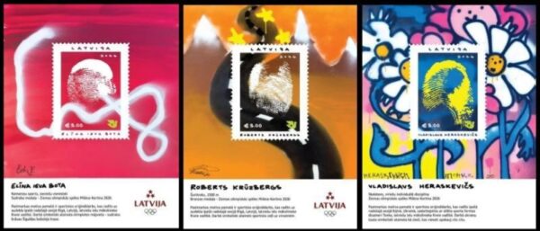 Latvia 2026 Olympic Games Milan Cortina Champions Set of 3 block's MNH