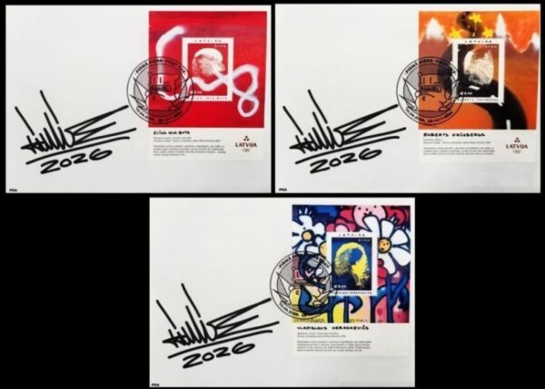Latvia 2026 Olympic Games Milan Cortina Champions Set of 3 block's FDC's